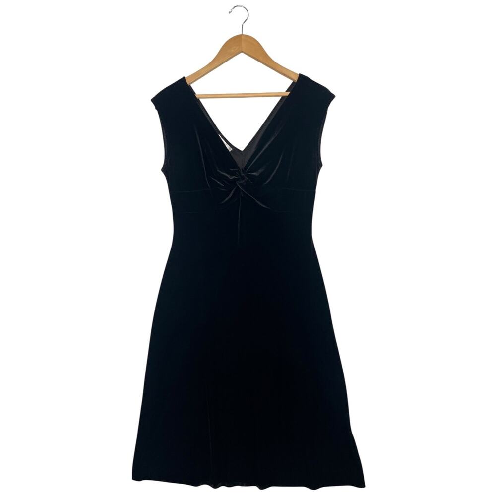 Vintage London Times Dress Womens 8 Black Velvet Whimsigoth Romantic 90s Y2K
